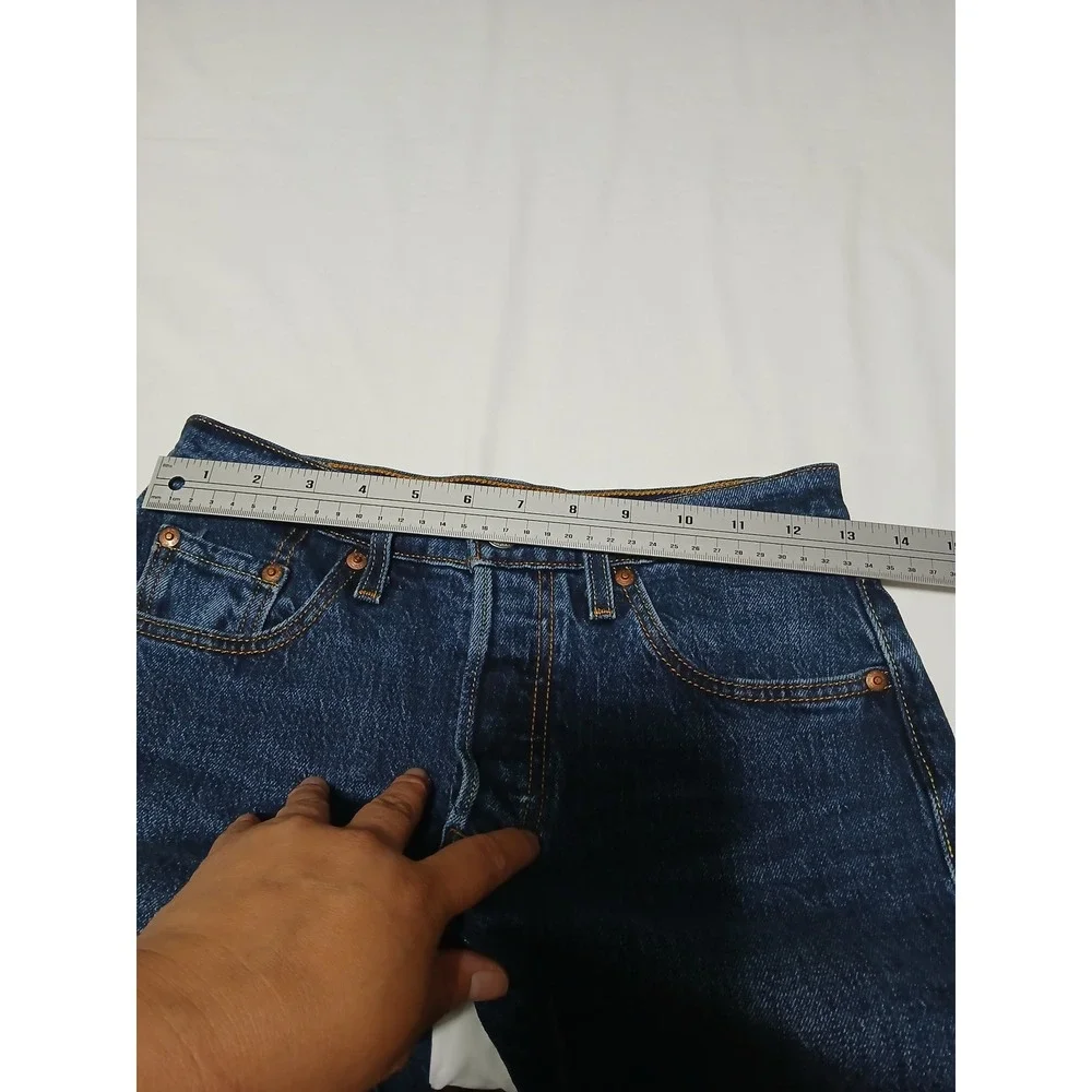 Levis 501 Original Fit Jeans Womens 25x30 Dark Wash Straight Leg 12501-0554